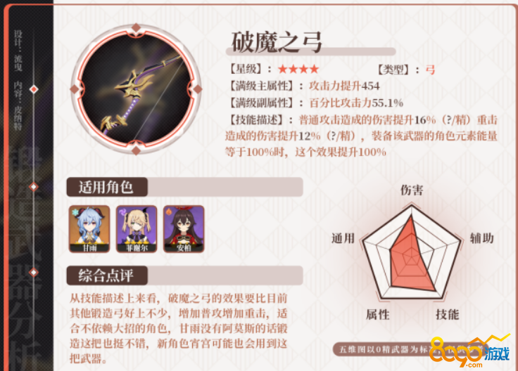 原神破魔之弓适合谁 原神破魔之弓和试作哪个好