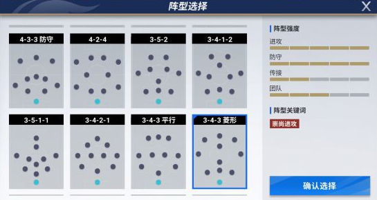 绿茵信仰强力进攻阵 绿茵信仰3-4-3菱形怎么选