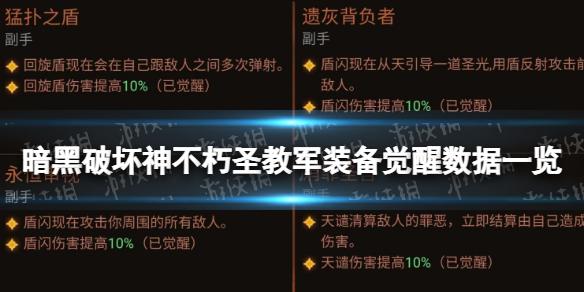 暗黑破坏神不朽圣教军装备觉醒后怎么样 暗黑破坏神不朽圣教军装备觉醒数据一览