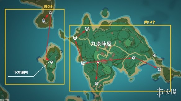 原神海乱鬼分布图 3.2刀镡收集路线