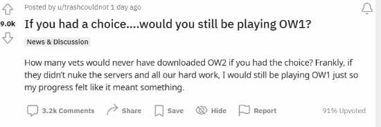 外网热议:如果可能 你是否愿意回到《OW1》? 外网热议:如果可能 你是否愿意回到《OW1》?