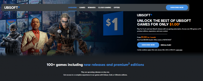 育碧开启Uplay+会员首月一美元优惠活动 畅玩百款大作 育碧开启Uplay+会员首月一美元优惠活动 畅玩百款大作