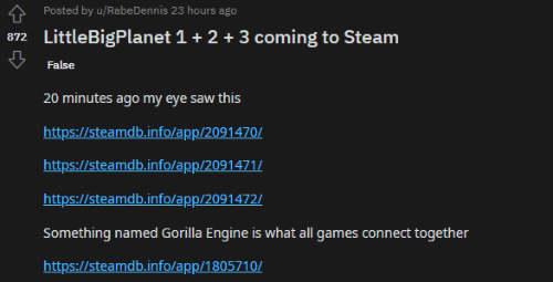 PS独占《小小大星球》或将登陆Steam 后台数据曝光 PS独占《小小大星球》或将登陆Steam 后台数据曝光