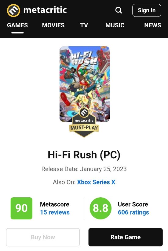 《Hi-Fi RUSH》M站达90分：第二款Xbox必玩游戏！