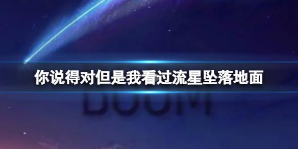 你说得对但是我看过流星坠落地面 你说得对但是我看过流星坠落地面是什么意思