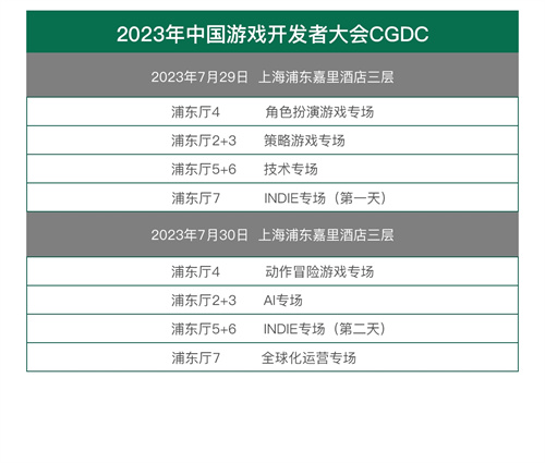 会议2023 中国游戏开发者大会CGDC——八大专场首次公开