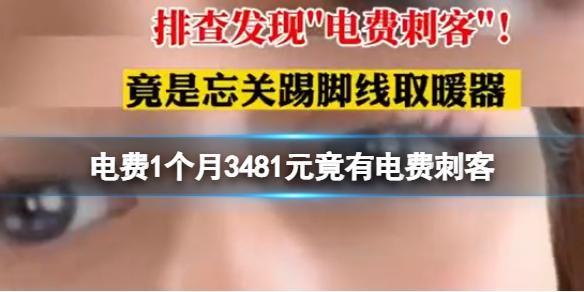 电费1个月3481元竟有电费刺客 一名女子收到12月份的用电账单后惊呆了