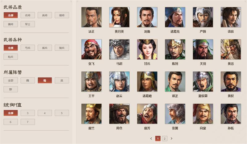 三国志战棋版武将库 核心武将排名