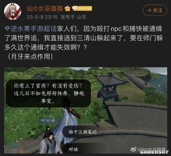 逆水寒手游捕快玩法揭秘 动态升星通缉 被称作大宋GTA？