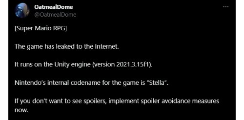 《超级马里奥RPG重制版》已偷跑!工作室、引擎信息泄露